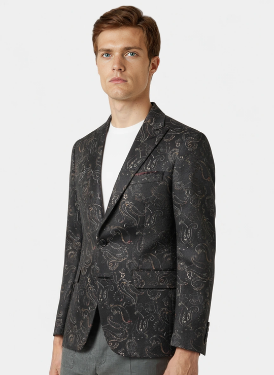 Tallia Paisley Blazer | Black Multi
