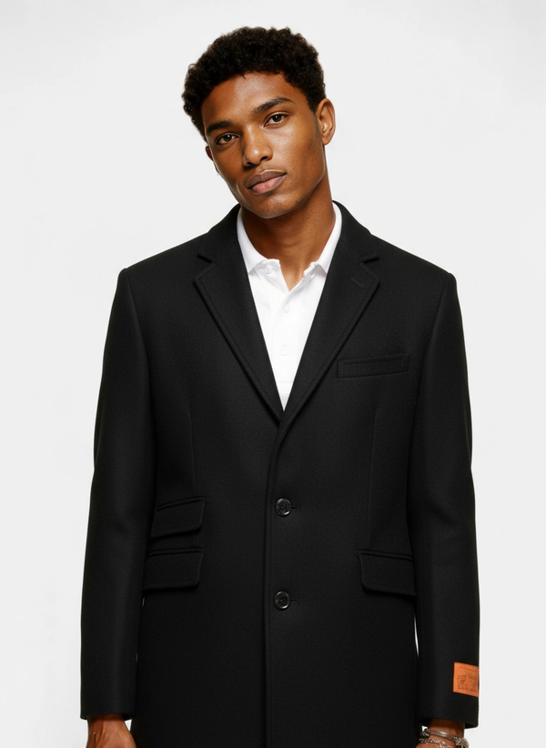 Enzo Car Coat Wool/Cashmere, Black