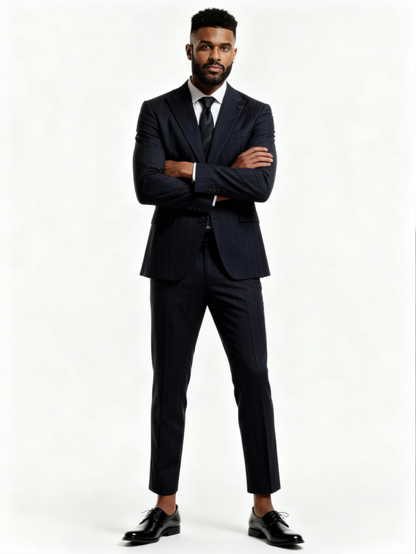 Jack Victor Pin Stripe Suit | Navy