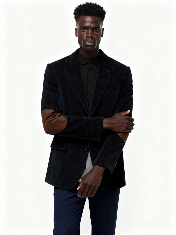 Tommy Bahama Corduroy Blazer with Elbow Patches | Black