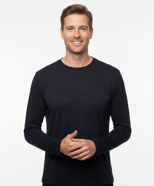 Robert Barakett Long Sleeve Tee Domenico | Navy/Red