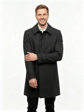 Tommy Hilfiger Over Coat | Navy Black Mix