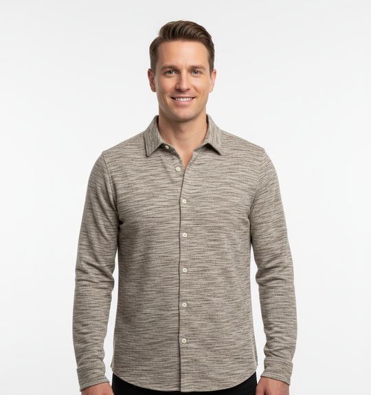 Robert Barakett Knit Shirt Cielo | Oatmeal