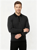 Robert Barakett Long Sleeve Polo Sweater Borja | Black