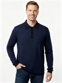 Robert Barakett long Sleeve Polo Sweater Borja | Navy
