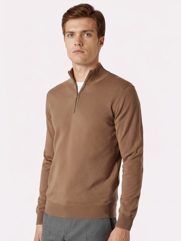 Horst Cashmere 1/4 Zip Sweater | Mocha