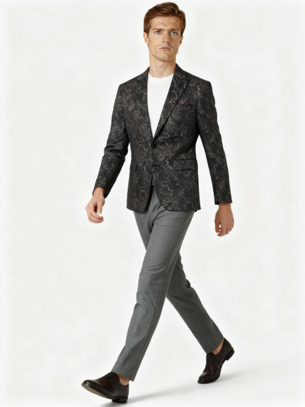 Tallia Paisley Blazer | Black Multi