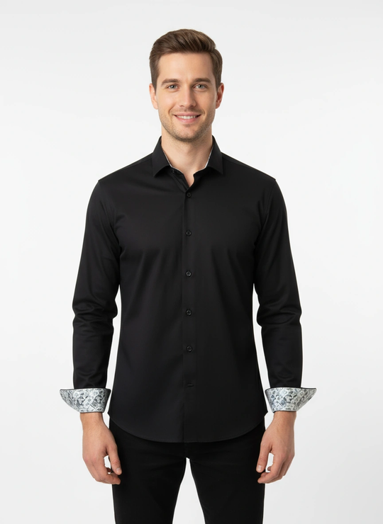 CEO Luxury 360° Stretch Shirt Long Sleeve | Black