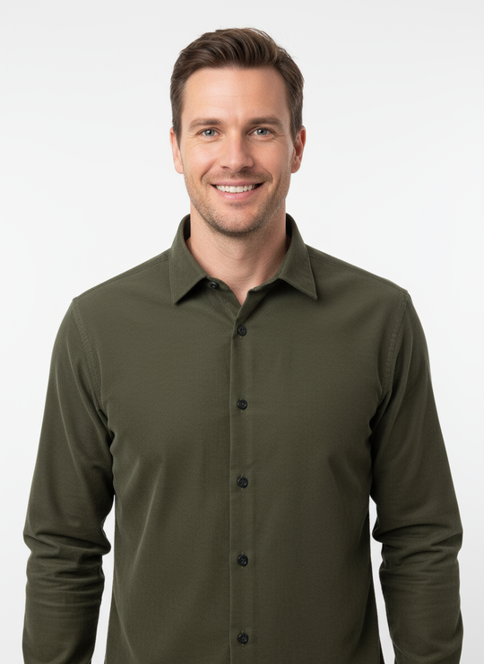 Modern English Corduroy Shirt | Olive