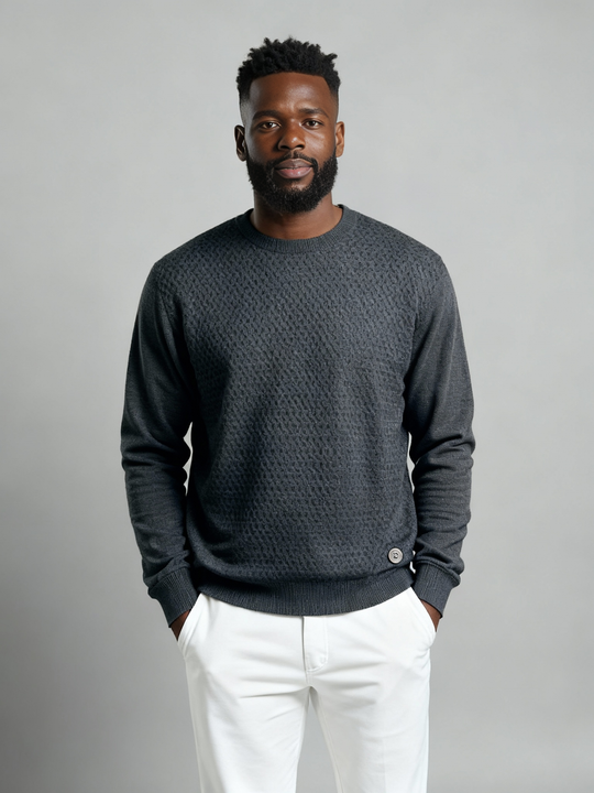 Point Zero Cashmere Like Sweater Crew Neck | Charcoal