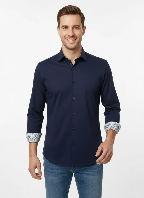 CEO Luxury 360° Stretch Shirt Long Sleeve | Navy