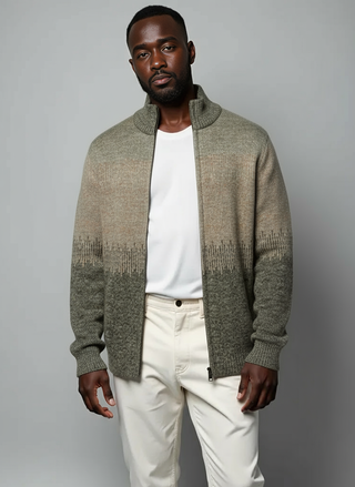 Point Zero Full Zip Chenille Sweater | Eggshell