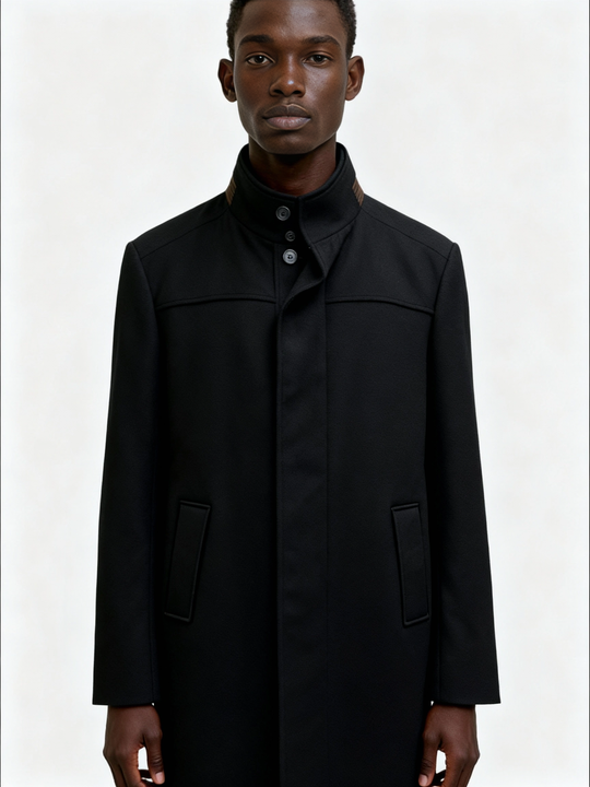 Enzo 3/4 Length Coat | Black