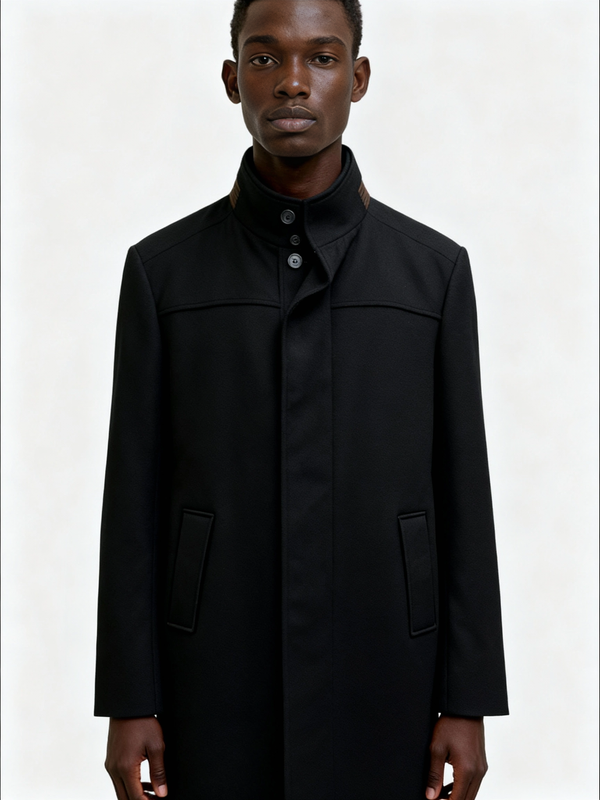Enzo 3/4 Length Coat | Black