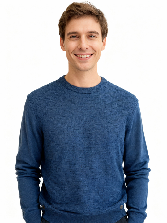 Point Zero Fine Knit Crew | Steel Mix