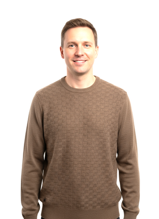 Point Zero Fine Knit Crew | Mud Mix