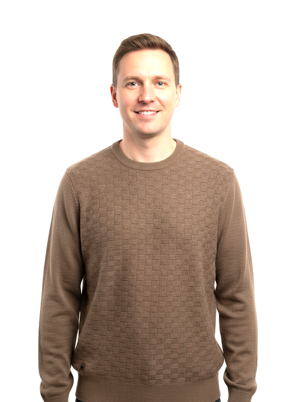 Point Zero Fine Knit Crew | Mud Mix