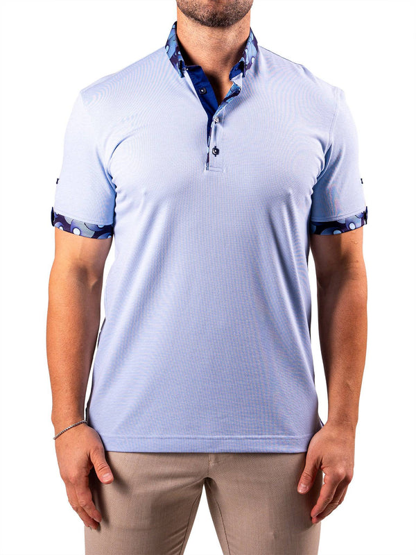 Maceoo Polo Shirt | Light Blue - Caswell's Fine Menswear