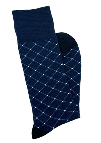 Knotz Fancy Socks, Navy - Caswell's Fine Menswear