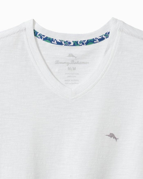 Tommy Bahama Bali Beach V-Neck T-Shirt | White - Caswell's Fine Menswear