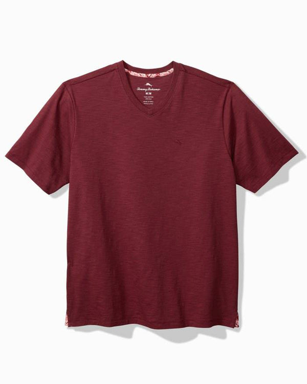 Tommy Bahama Bali Beach V-Neck T-Shirt | Cherry Stone - Caswell's Fine Menswear