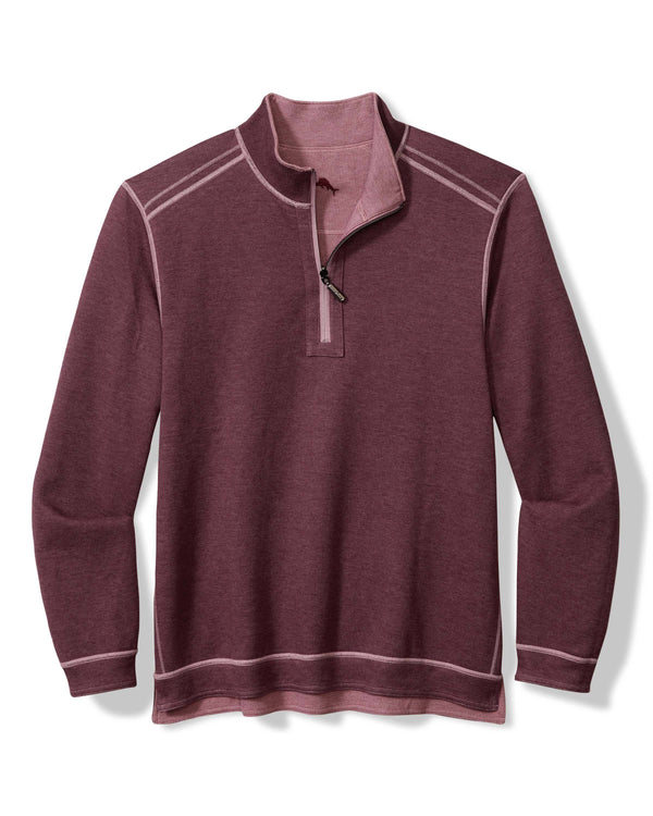 Tommy Bahama Flipfield 1/2 Zip | Purple Potion Heather - Caswell's Fine Menswear