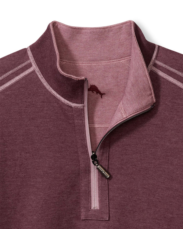 Tommy Bahama Flipfield 1/2 Zip | Purple Potion Heather - Caswell's Fine Menswear