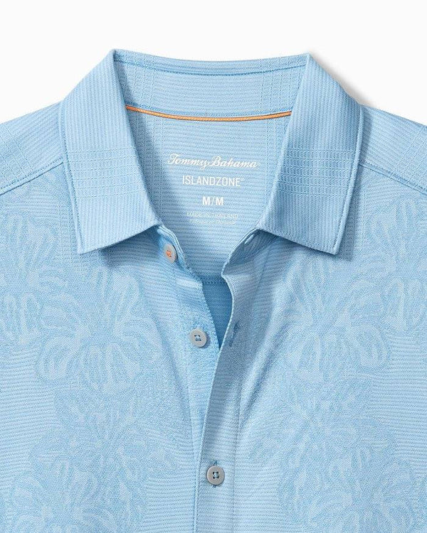 Tommy Bahama Palm Coast Cascade Vines IslandZone® Knit Shirt | Seabank Sky - Caswell's Fine Menswear