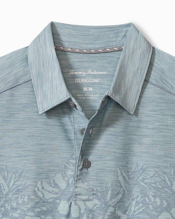 Tommy Bahama Palm Coast Hibiscus Border IslandZone® Polo | Sterling Blue - Caswell's Fine Menswear