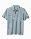 Tommy Bahama Palm Coast Hibiscus Border IslandZone® Polo | Sterling Blue - Caswell's Fine Menswear