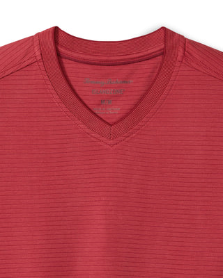 Tommy Bahama Bay Stripe V-Neck IslandZone® T-Shirt | Plum Rasin