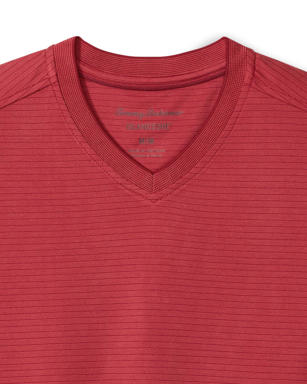 Tommy Bahama Bay Stripe V-Neck IslandZone® T-Shirt | Plum Rasin