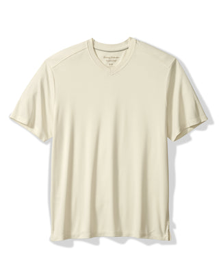 Tommy Bahama Bay Stripe V-Neck IslandZone® T-Shirt | Vanilla Ice