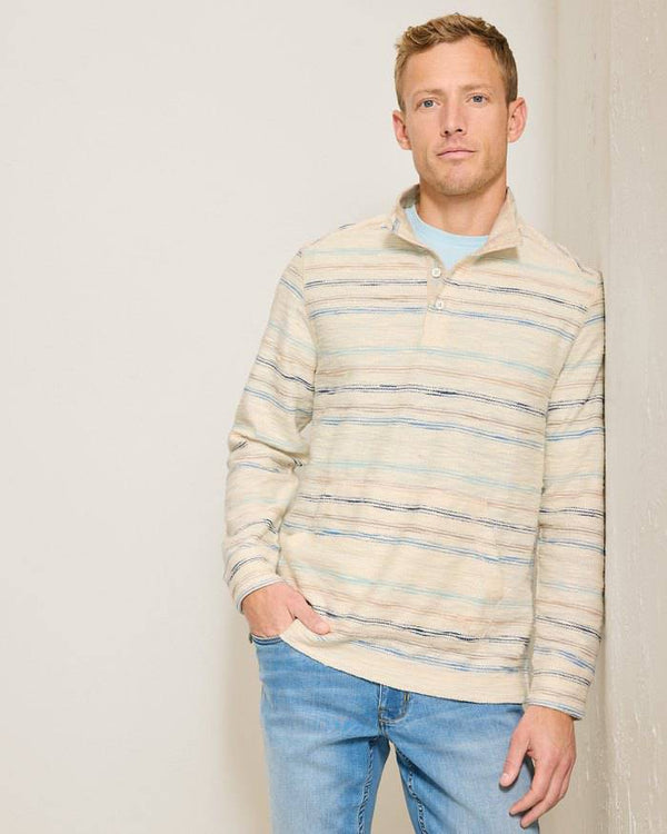 Tommy Bahama Minori Sands Button-Mock Sweatshirt | Cocnnut - Caswell's Fine Menswear