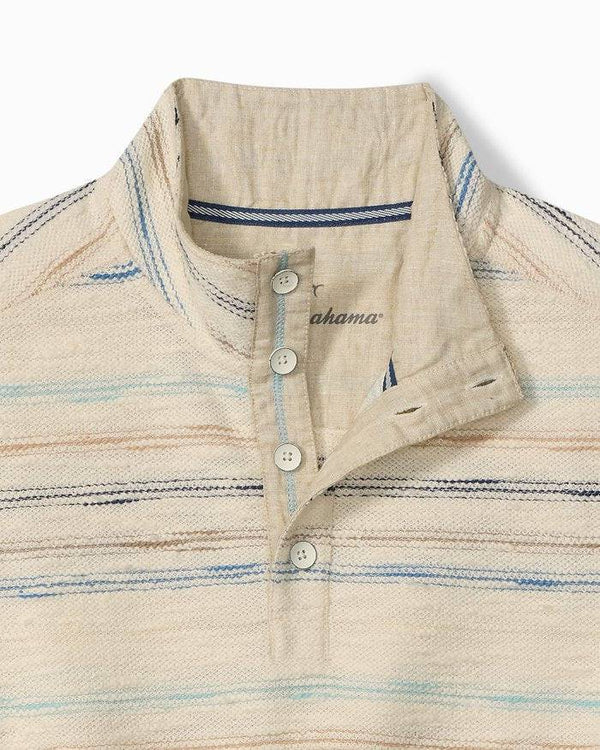 Tommy Bahama Minori Sands Button-Mock Sweatshirt | Cocnnut - Caswell's Fine Menswear