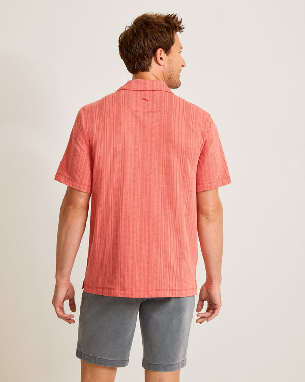Tommy Bahama Palm Fresco Beach Border IslandZone® Camp Shirt | Spiced Crimson