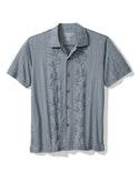 Tommy Bahama Palm Fresco Beach Border IslandZone® Camp Shirt | Steel