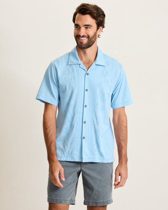 Tommy Bahama Palm Fresco Beach Border IslandZone® Camp Shirt | Dusk Blue