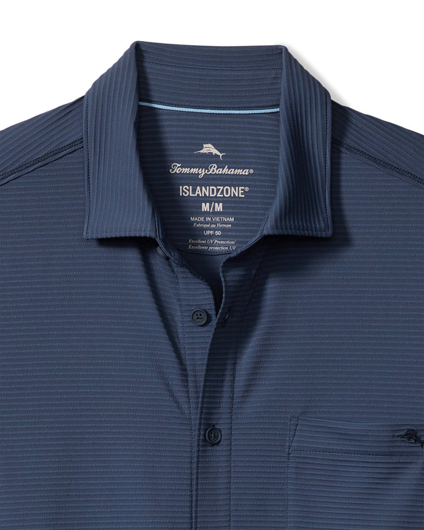 Tommy Bahama Costa Wave IslandZone® Camp Shirt | Carbon Navy
