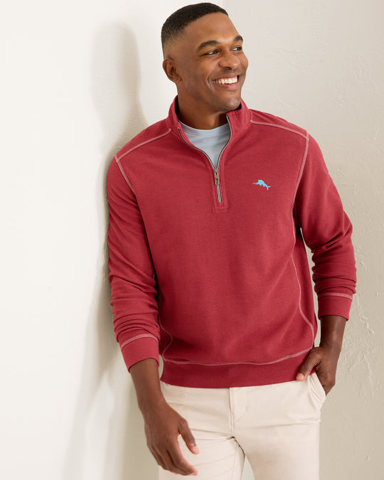 Tommy Bahama Montego Beach Half Zip | Dark Sangria