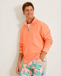 Tommy Bahama Montego Beach Half-Zip Sweatshirt | Bright Peach
