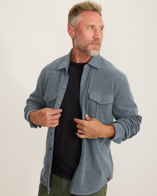 Tommy Bahama Fire Side Over Shirt | Dress Blues