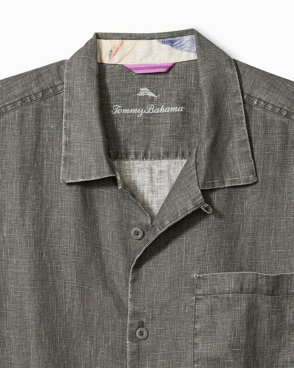 Tommy Bahama Sea Glass Linen Camp Shirt | Gunmetal - Caswell's Fine Menswear
