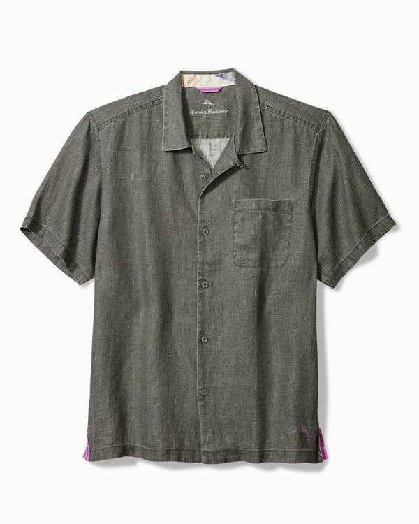 Tommy Bahama Sea Glass Linen Camp Shirt | Gunmetal - Caswell's Fine Menswear