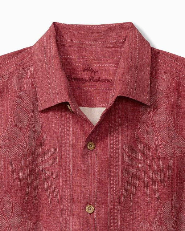 Tommy Bahama Bali Border Silk Camp Shirt | Deep Havana - Caswell's Fine Menswear