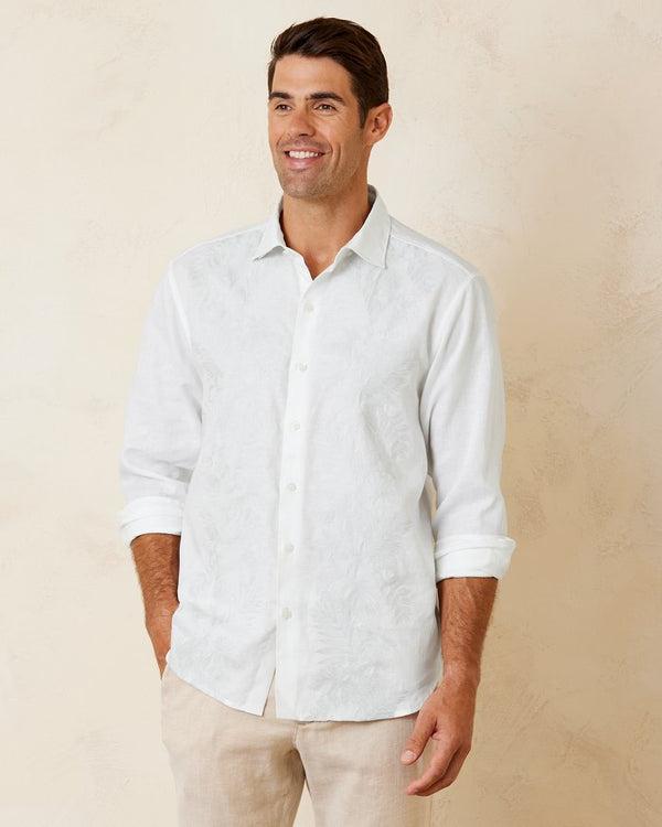 Tommy Bahama Down the Isle Long-Sleeve Linen Shirt, White - Caswell's Fine Menswear