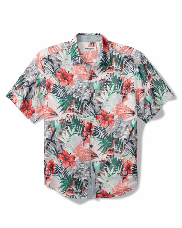 Tommy Bahama Mojito Bay Electric Blooms IslandZone® Short-Sleeve Shirt | Summer Grey - Caswell's Fine Menswear