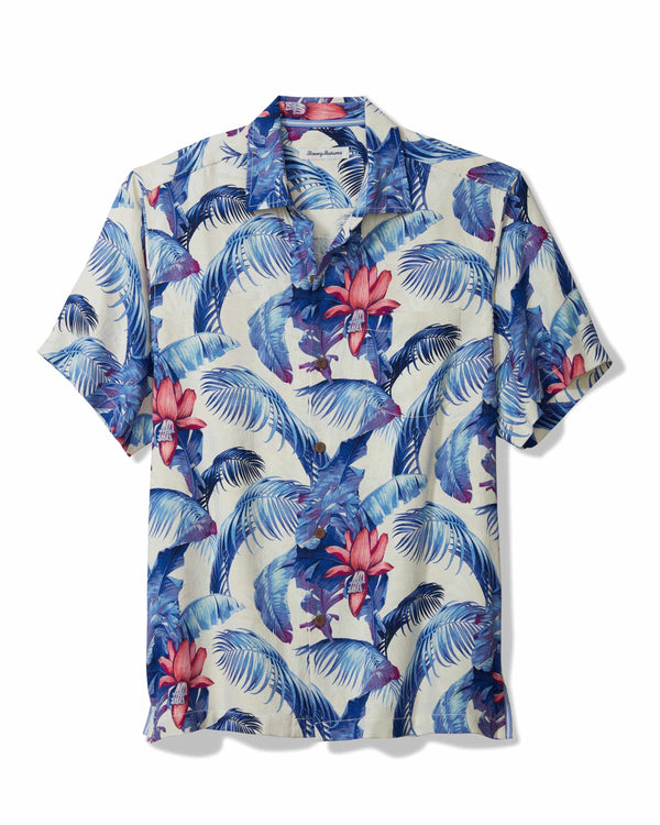 Tommy Bahama Orchid Botanic Short Sleeve Shirt | Royal Indigo - Caswell's Fine Menswear