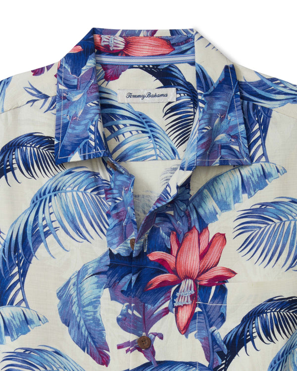 Tommy Bahama Orchid Botanic Short Sleeve Shirt | Royal Indigo - Caswell's Fine Menswear