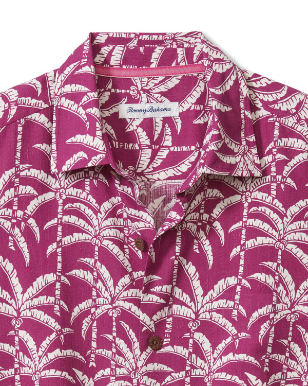 Tommy Bahama  Palm Party IslandZone® Silk-Blend Camp Shirt | Deep Holyhock - Caswell's Fine Menswear